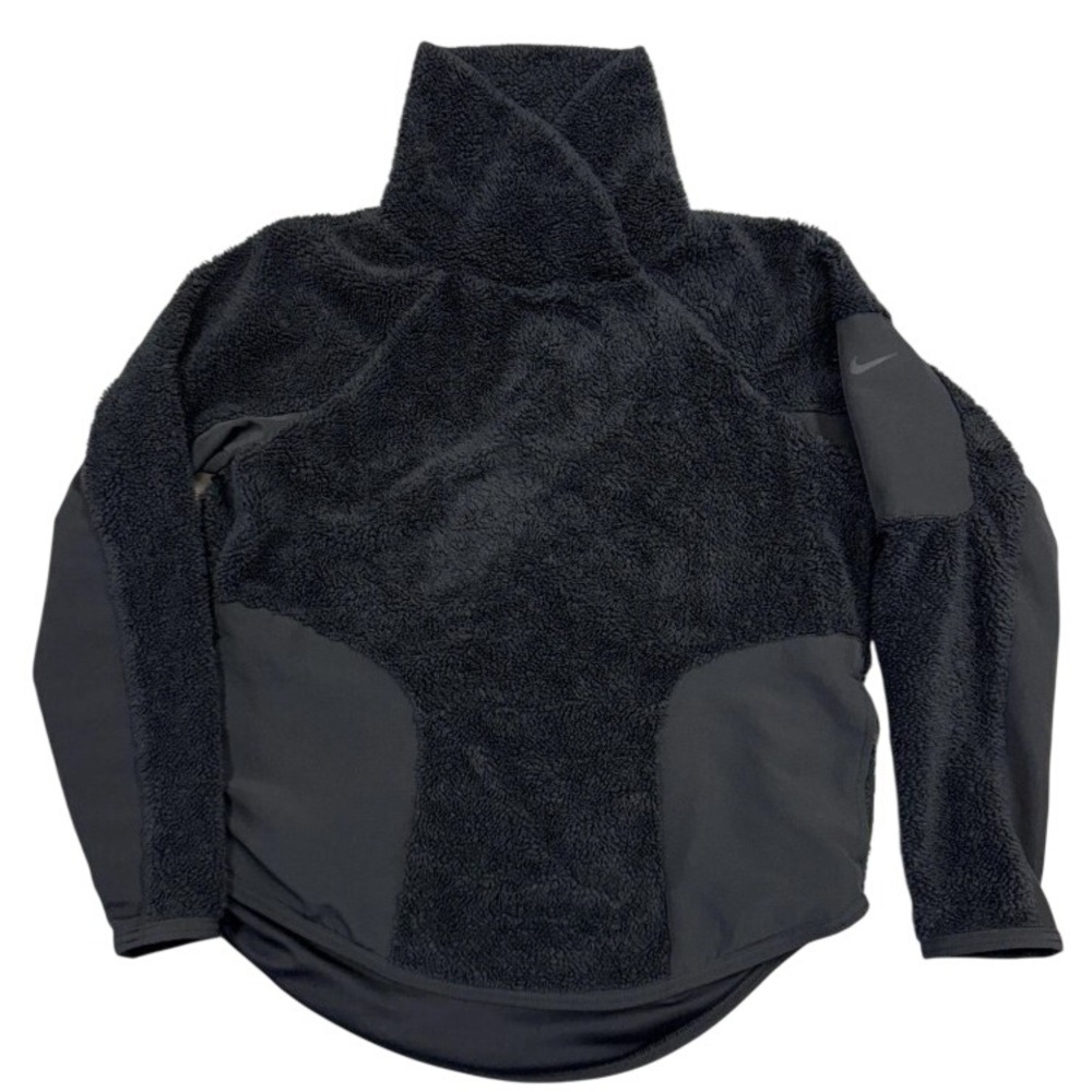 Nike Therma Sherpa Fleece Funnel Neck Pullover Hoodie Black Women's XS